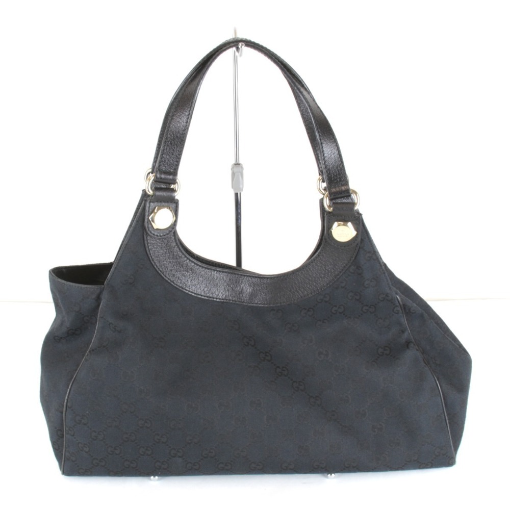GUCCI handbag black GG canvas